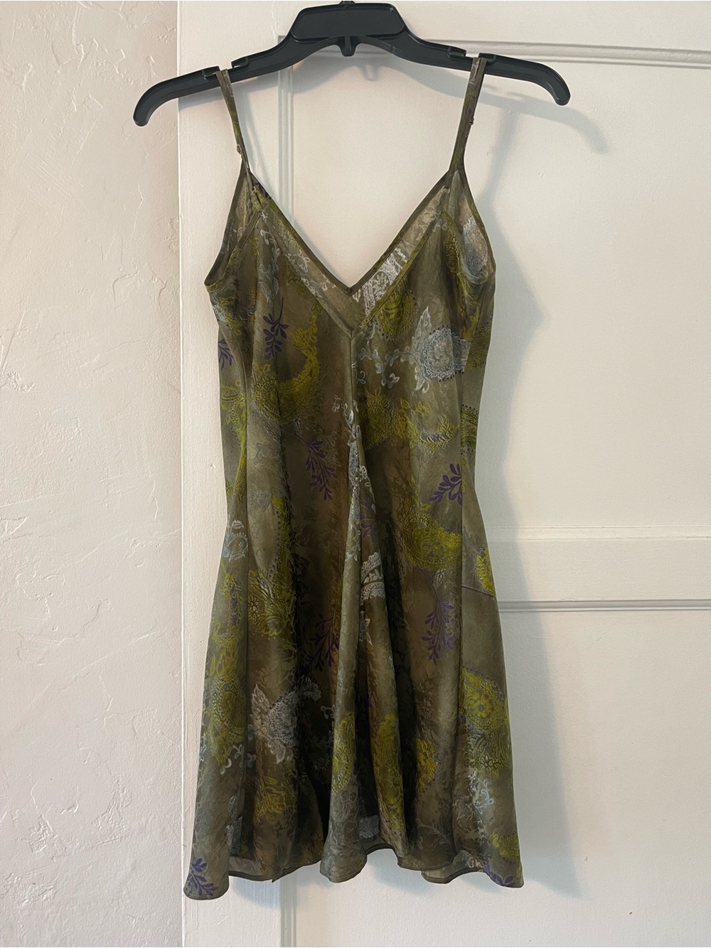 Victoria's Secret Olive Green Paisley Slip Dress - Picture 5 of 5